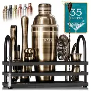 BARE BARREL® Mixology Bartender Kit Bar Set | 14-Piece Cocktail Shaker Set | ...