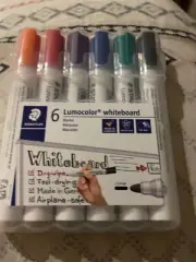 Staedtler 351WP6 Lumocolour Whiteboard Marker with Bullet Tip - Mixed Colour (6