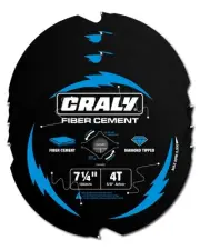 7-1/4 Inch 4 Teeth Hardie Fiber Cement Circular Saw Blade, 5/8 Inch Arbor, Po...