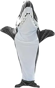 [Pinkrin] Shark Blanket, Shark Blanket Adult to Put on, Flannel Shark Blanket, Super Soft and Cosy, Cute Shark Costume, Ideal as a Gift