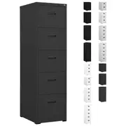 Filing Cabinet Home Office Storage Organiser Steel Light Grey/White vidaXL