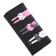 2PCS Women Cat Pattern Coin Purse Long Wallet Card Holders Handbag Cute Leather Wallets(Black)