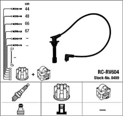 NGK Ignition Cable Kit Black For HONDA Crx I ROVER 200 400 86-99 GHT254