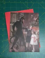 1x Krampus Holiday Greeting Christmas Postcard + Envelope (Style A) Card 5x7
