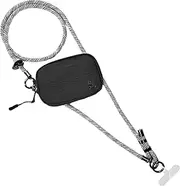 Save the Girls Active Single Rope Clip and Go Phone Strap (Black) – Cell Phone Lanyard for Life on the Move – Crossbody Phone Strap Chain with Zipper Wallet Pouch – Hands-Free Phone Lanyard, Black