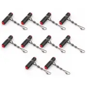 10pcs Saltwater Fishing Balance Line Sinker Slider Swivel Quick Pin Hook Bracket