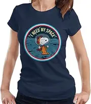 [Peanuts] Snoopy On The Moon I Need My Space Women's T-Shirt