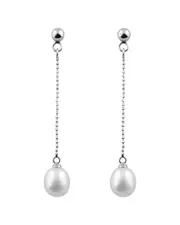 Splendid Pearls Rhodium-Plated Pearl Drop Earrings