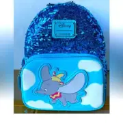 NWT! Disney Loungefly Dumbo Sequin Mini Backpack Elephant