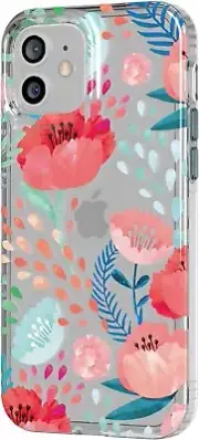 Tech21 EVO ART Floral Strong Coral Design Case Cover for iPhone 12 / 12 Pro