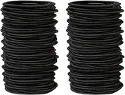 100PCS Black Hair Elastic Ties for Thick and Curly Hair Hair Bobbles Hair Ties Ponytail Holders Hair Bands For Women No Metal Hair Ties