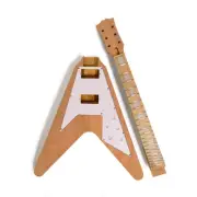 New 22Fret Neck with White Block Inlay Maple Electric Guitar Kit with Pickguard