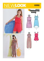 New Look Sewing Pattern 6389 N6389 Girls' Easy Jumpsuit, Romper and Dresses