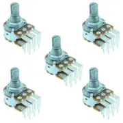 5 x 500K Logarithmic Stereo Right Angle PCB 16mm Potentiometer