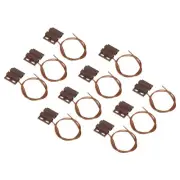 Magnetic Reed Switch, 10 Pack NC Wired Magnetic Contact Switch, Brown