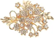 [JEWEDECO] Elegant Vintage Money Tree Brooch Pin for Women Crystal Leaf Design Rhinestone Accent Secure Fastening for Weddings Parties and Christmas Celebrations
