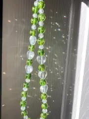 Green Peridot Crystal Beaded Strap, SunCatcher Crystal Glass Phone Lanyard Strap