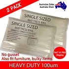 SINGLE SIZE HEAVY DUTY - Mattress Plastic Cover Protector Storage Bag 2-Pack