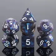 Galactic Dice Acrylic HD Dice Sets - Black Hole (Iridescent Black & White) Set o
