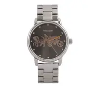 在飛比找PChome24h購物優惠-COACH 玫瑰金馬車圖案大款女錶(灰色) 14502924