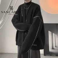 在飛比找蝦皮商城精選優惠-【潮尚男裝】針織外套 SANCARDY港風開衫毛衣男女設計感