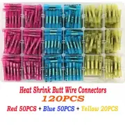 120PCS Heat Shrink Butt Electrical Insulated Wire Connectors Splice Terminals