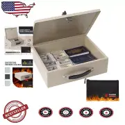 Alloy Steel Fireproof Box with Key Control - Ideal for Important Documents