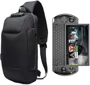 Shockproof Protective Crossbody Shoulder Chest Backpack Travel Home Storage Bag Carrying Case Compatible with GPD Win 4 (Black)