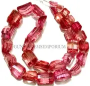 Peachy Pink PADPARADSCHA Sapphire Colorful Faceted Nugget Gemstone Jewelry Bead