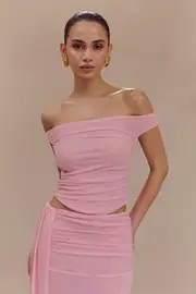 Brooklyn Mesh Crop Top - Candy Pink