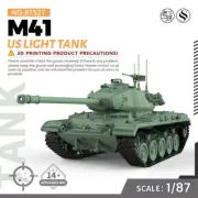 SS87527 1/87 HO Scale Railway Military Model Kit US M41 Light Tank 3D RESIN MODE