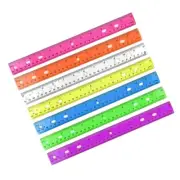12Inch Clear Colorful Ruler with Inches and Centimeters Scale Math Drawing Ruler