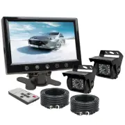 9" Headrest Car Monitor 2x 4 PIN Backup Cameras Reversing Rear View For Caravan