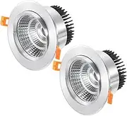 Aexit 2pcs (Lighting fixtures and controls) 138mm Dia 15W COB Downlight Housing Recessed Ceiling Light Lamp (77ry659qf48) DIY Kits