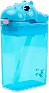 New Drink in The Box FunTops Eco-Friendly Reusable Drink Container by Precidio Design, 8oz (Hippo)