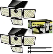 Solar Motion Sensor Lights, LED Security Lights for Pathway Patio Yard - 2 Pack
