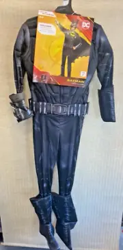 DC Batman Costume Light-Up Bat Emblem, Cape & Mask - Youth Medium (7-8) - NEW