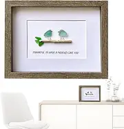 Sea Resin Decorative Art - Tabletop Ocenic Artwork, Colorful Resin Birds Branch | Handcrafted Miini Sea Birds Wall Decor, Stone Resin Framed Tabletop Art Piece, Ideal Birthday Christmas Giift for Her