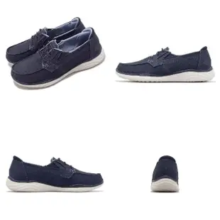 【SKECHERS】休閒鞋 On-The-Go Ideal-Coastal 女鞋 藍 白 帆船鞋 瑜珈鞋墊 帆布 套入式(137080-NVY)