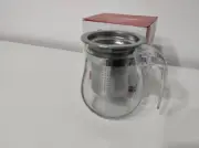 "Glass Teapot with Stainless Steel Infuser for Herbal Tea - Clear Durable Design