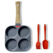 Egg Pan Omelette Pan 4-Cup Nonstick Breakfast Pancake Pan, Fried Egg Cooker S...