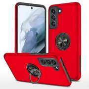 Samsung Galaxy S21 FE 5G Compatible Case Cover With Shockproof And Magnetic Ring Holder - Red