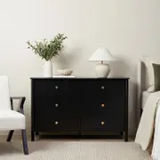 Delaney Six Drawer - Black