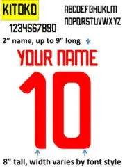 KITOKO - IRON ON custom heat press transfer numbers for soccer jersey DIY