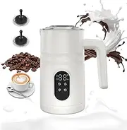 Electric Milk Frother and Steamer - ZEBRAMOL 14.57oz/430ml Hot and Cold Foam Maker - 4 in 1 Milk Frothing Modes with Two Whisks Perfect for Milk Warmer, Milk Maker, Non-Stick Interior, Lower Noise