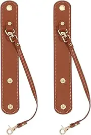 CHGCRAFT Leather Glove Holder Strap Holder With Clasp Wallets Leather Glove Strap Umbrella Straps for Outdoor Camping Towel Handbag Hat (Camel)
