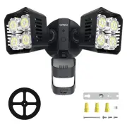 36W LED Security Lights PIR Motion Sensor Outdoor Night Safety Floodlight Black