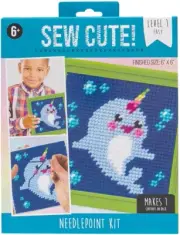 Colorbok Sew Cute! Needlepoint Kit-Narwhal - 3 Pack
