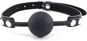 Silicone Sex Ball Gag for SM Games - Bondage Toys Open Mouth SM Gag Muzzles - BDSM Restraints Bondage Gag for SM Games (Black)