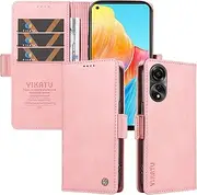 [Umlovecase] for Oppo A78 4G Case,for Oppo A78 4G Wallet Case(Not fit for A78 5G),Pu Leather Folding Flip Cover Magnetic Card Slot Stand Protective Cover-Pink